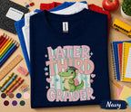 Later Third Grader Shirt, Cute Third Grade Alligator Back to School Shirt, First Day of 3rd Grade Tee, Funny Student Gift for Girls Kids