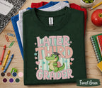 Later Third Grader Shirt, Cute Third Grade Alligator Back to School Shirt, First Day of 3rd Grade Tee, Funny Student Gift for Girls Kids