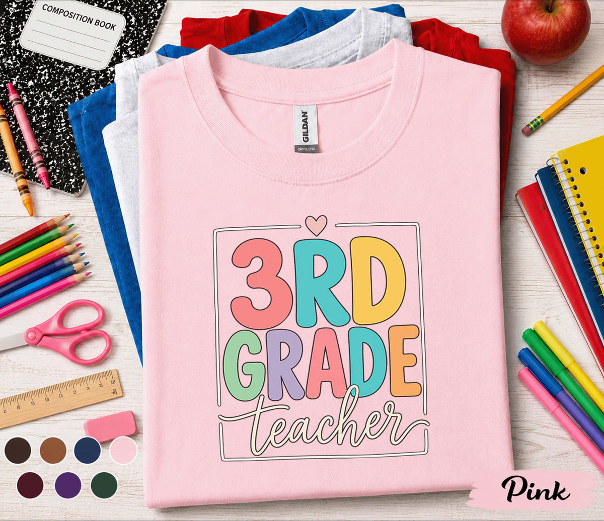 3rd Grade Teacher Shirt, Back to School Teacher Tee, Third Grade Teacher Gift, First Day of School Shirt, Elementary School Teacher Apparel