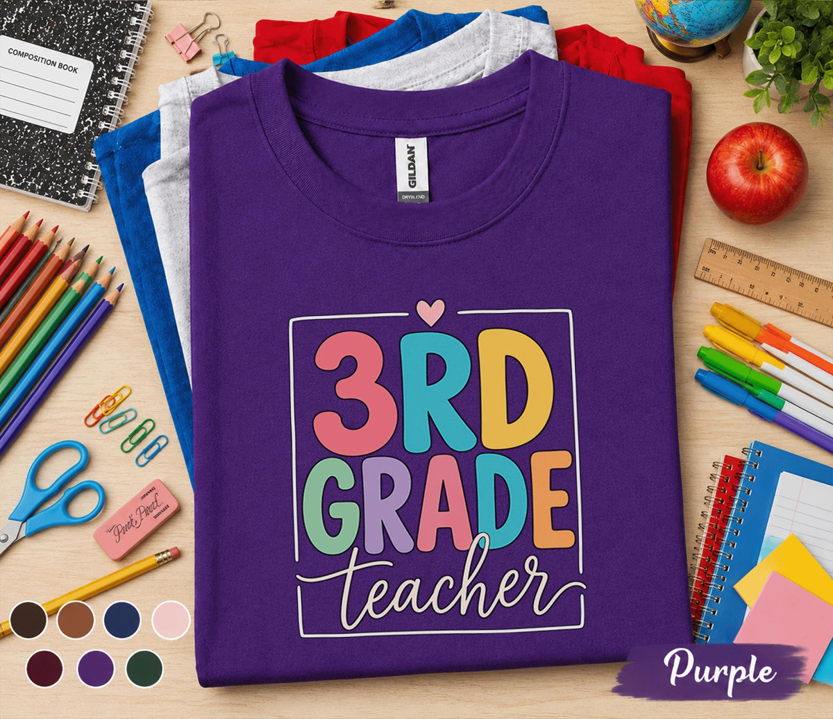 3rd Grade Teacher Shirt, Back to School Teacher Tee, Third Grade Teacher Gift, First Day of School Shirt, Elementary School Teacher Apparel