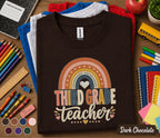 Third Grade Teacher Shirt, Retro Rainbow Back to School Teacher Tee, 3rd Grade Teacher Gift, First Day of School Shirt