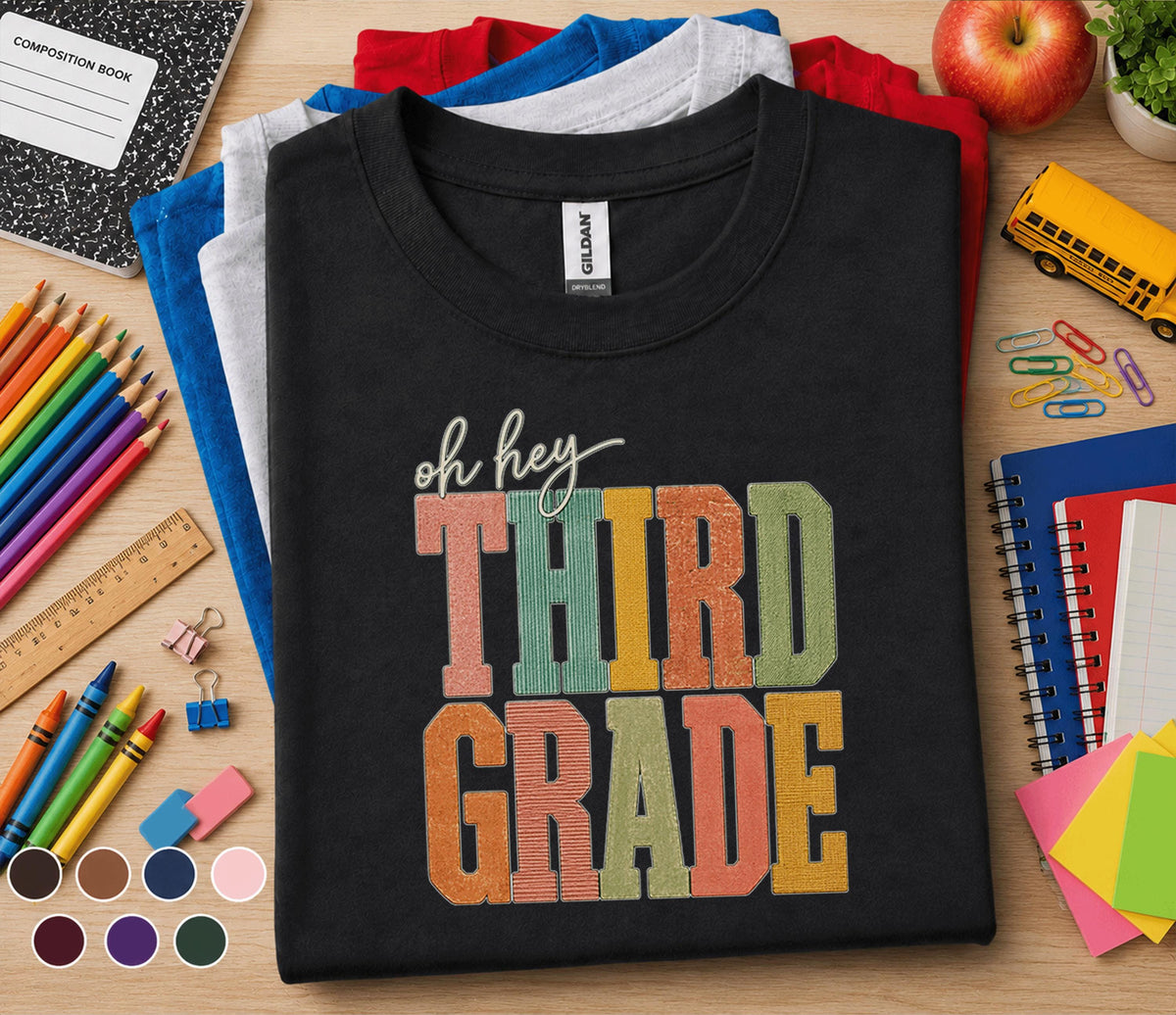 Oh Hey Third Grade Shirt, Retro Back to School Shirt for Kids