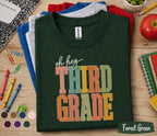 Oh Hey Third Grade Shirt, Retro Back to School Shirt for Kids, First Day of 3rd Grade Tee, Teacher School Outfit, Third Grade Student Gift