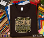 Second Grade Camo Shirt, Back to School Second Grade Tee, First Day of School Camouflage Student Shirt, Military Style Grade 2 Outfit