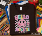Hello 2nd Grade Shirt, Gifts Teacher Back to School Tee, Girls First Day of Second Grade Shirt, Retro Coquette School Outfit