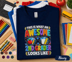 Awesome 2nd Grader Shirt, This Is What an Awesome 2nd Grader Looks Like Tee, Back to School Shirt, First Day of Second Grade Gift