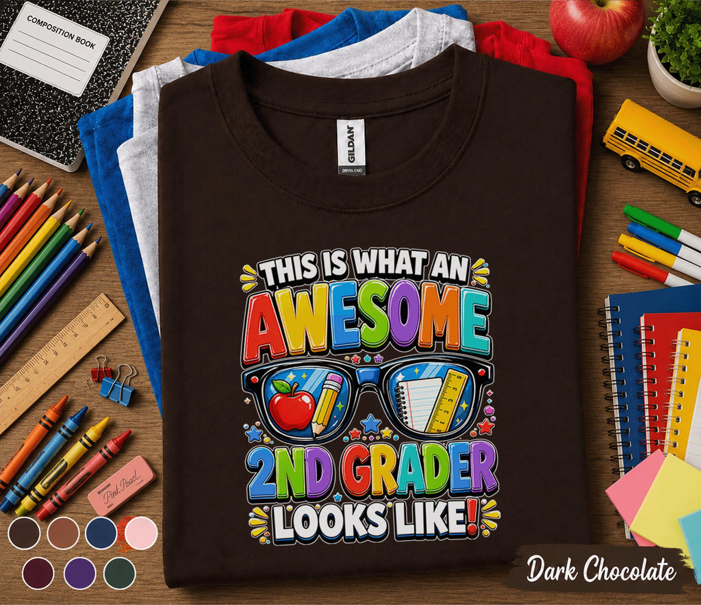 Awesome 2nd Grader Shirt, This Is What an Awesome 2nd Grader Looks Like Tee, Back to School Shirt, First Day of Second Grade Gift