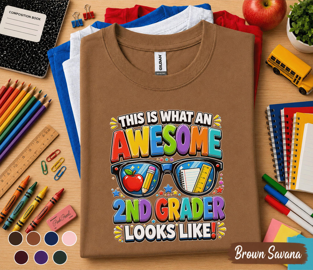 Awesome 2nd Grader Shirt, This Is What an Awesome 2nd Grader Looks Like Tee, Back to School Shirt, First Day of Second Grade Gift