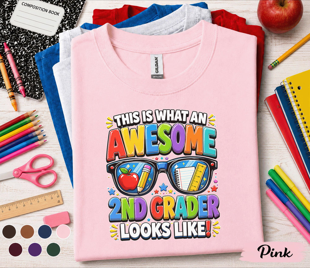 Awesome 2nd Grader Shirt, This Is What an Awesome 2nd Grader Looks Like Tee, Back to School Shirt, First Day of Second Grade Gift