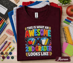 Awesome 2nd Grader Shirt, This Is What an Awesome 2nd Grader Looks Like Tee, Back to School Shirt, First Day of Second Grade Gift