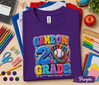 Game On 2nd Grade Baseball Shirt, Back to School Second Grade Tee, First Day of School Baseball Student Shirt, Sports Fan Kids Outfit Gift