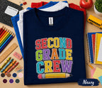 Second Grade Crew Shirt, Teacher First Day of 2nd Grade Tee, Back to School Student Shirt, Group School Crew Outfit, Second Grade Kids Gift