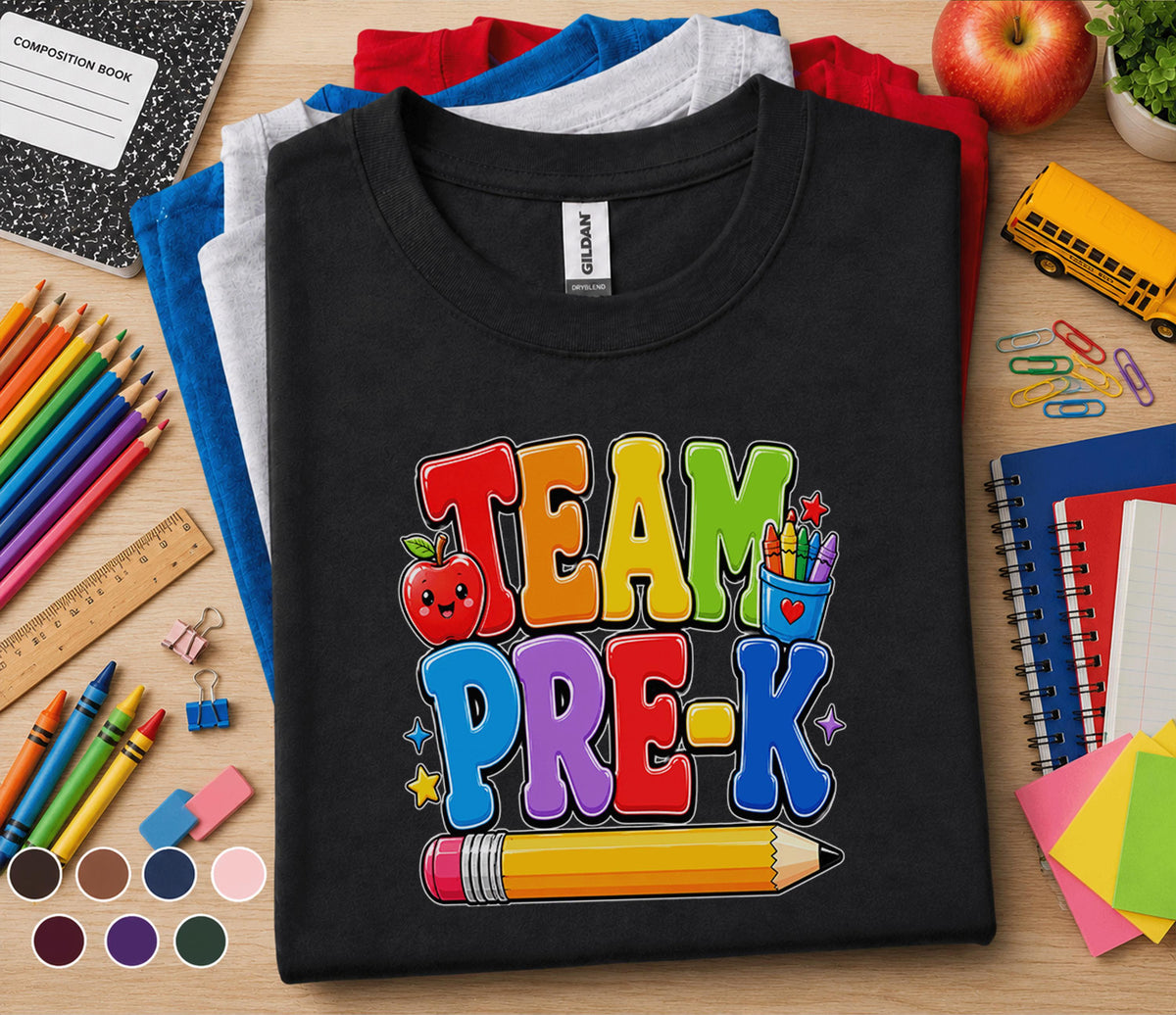 Team Pre-K Shirt Back to School Teacher Student Tee Group Preschool Classroom Outfit Matching First Day of School Kid...