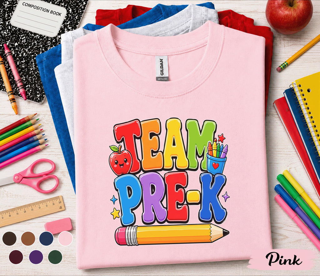Team Pre-K Shirt Back to School Teacher Student Tee Group Preschool Classroom Outfit Matching First Day of School Kids Teacher Matching Gift
