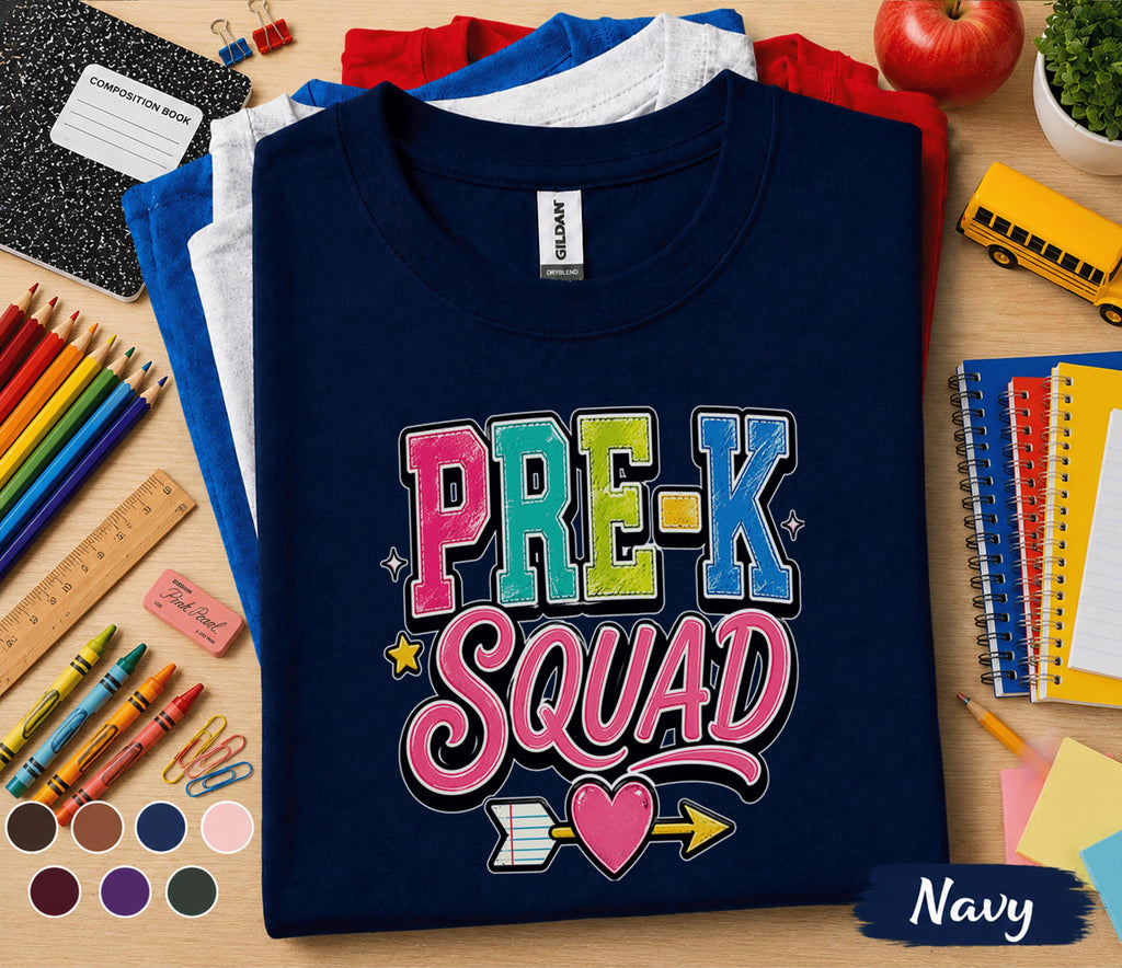 Pre-K Squad Shirt First Day of Pre K Shirt Group Back to School Kids Tee Preschool Matching Shirt Cute Toddler School Outfit Classroom Gift