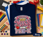 Little Miss Pre-K Shirt First Day of Pre-K Tee Cute Back to School Girl Shirt Preschool Princess Outfit Toddler Classroom Gift