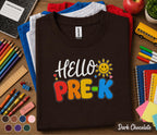 Hello Pre-K Shirt First Day of Pre-K Tee Teacher Back to School Preschool Shirt Toddler Student Outfit Kindergarten Prep Gift for Boys Girls