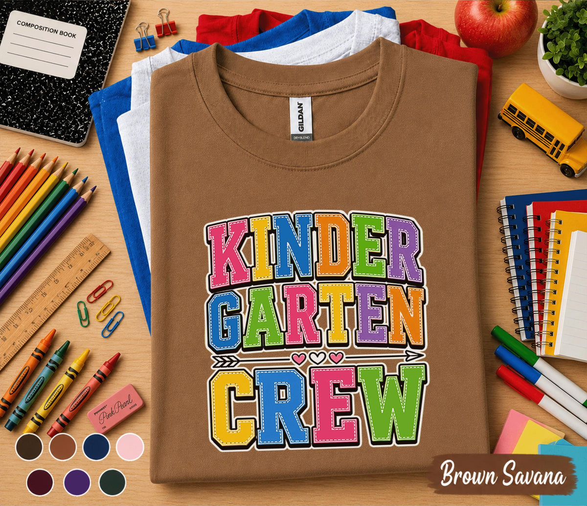 Kindergarten Crew Shirt Group Back to School Tee First Day of Kindergarten Teacher Student Class Matching Shirt Kids School Team Gift Idea