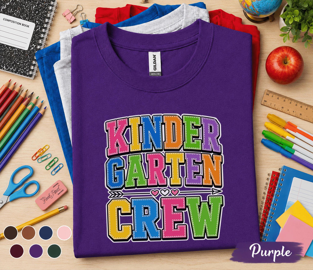 Kindergarten Crew Shirt Group Back to School Tee First Day of Kindergarten Teacher Student Class Matching Shirt Kids School Team Gift Idea