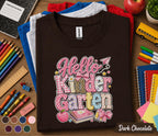 Hello Kindergarten Shirt First Day of School Tee Cute Pink Coquette Back to School Shirt for Girls Kindergarten Student Outfit Gift