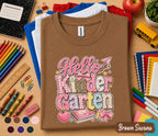 Hello Kindergarten Shirt First Day of School Tee Cute Pink Coquette Back to School Shirt for Girls Kindergarten Student Outfit Gift