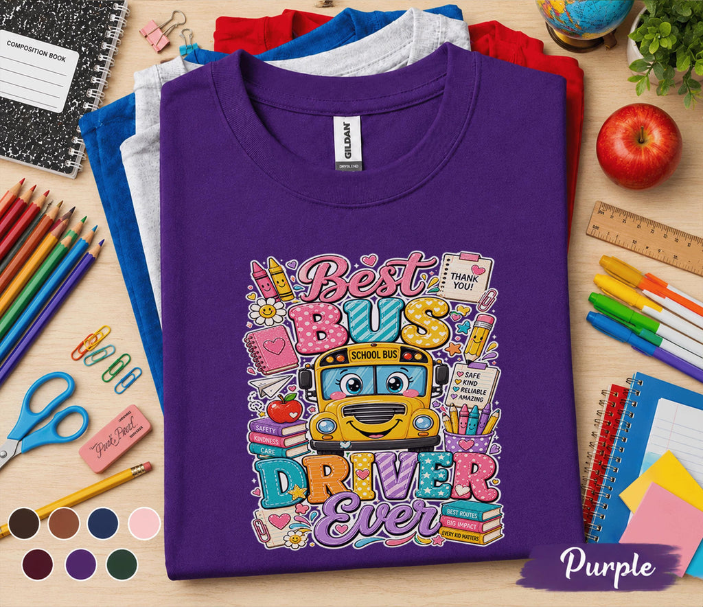 Best Bus Driver Ever Shirt, School Bus Driver Appreciation Tee, Cute Bus Driver Gift, Back to School Shirt, Thank You Bus Driver Teacher