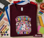 I'm Ready for Kindergarten Shirt, Unicorn Back to School Tee, Cute First Day of Kindergarten Shirt, Rainbow Unicorn Kids School Shirt