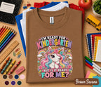 I'm Ready for Kindergarten Shirt, Unicorn Back to School Tee, Cute First Day of Kindergarten Shirt, Rainbow Unicorn Kids School Shirt