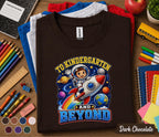 To Kindergarten and Beyond Shirt, Astronaut Back to School Tee, First Day of Kindergarten Shirt, Space Rocket Kids School Shirt