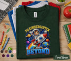 To Kindergarten and Beyond Shirt, Astronaut Back to School Tee, First Day of Kindergarten Shirt, Space Rocket Kids School Shirt