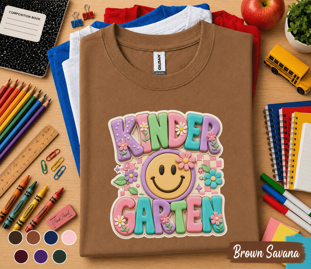Kindergarten Shirt, Cute Floral Kindergarten Tee, First Day of Kindergarten Shirt, Back to School Kids Shirt, Teacher Student School Gift
