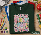 Hello First Grade Shirt, First Day of School Coquette Bow Tee, Cute First Grade Student Shirt, Back to School Floral Girl Outfit