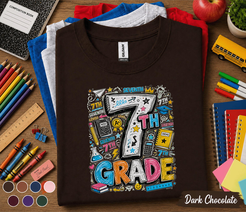 7th Grade Back to School Shirt, Seventh Grade Student Tee, First Day of 7th Grade Shirt, Middle School Outfit, Class Gift for Boys Girls