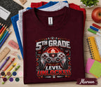 5th Grade Level Unlocked Gamer Shirt, First Day of School Gaming Tee, Fifth Grade Back to School Shirt, Video Game Student Gift Boys Girls