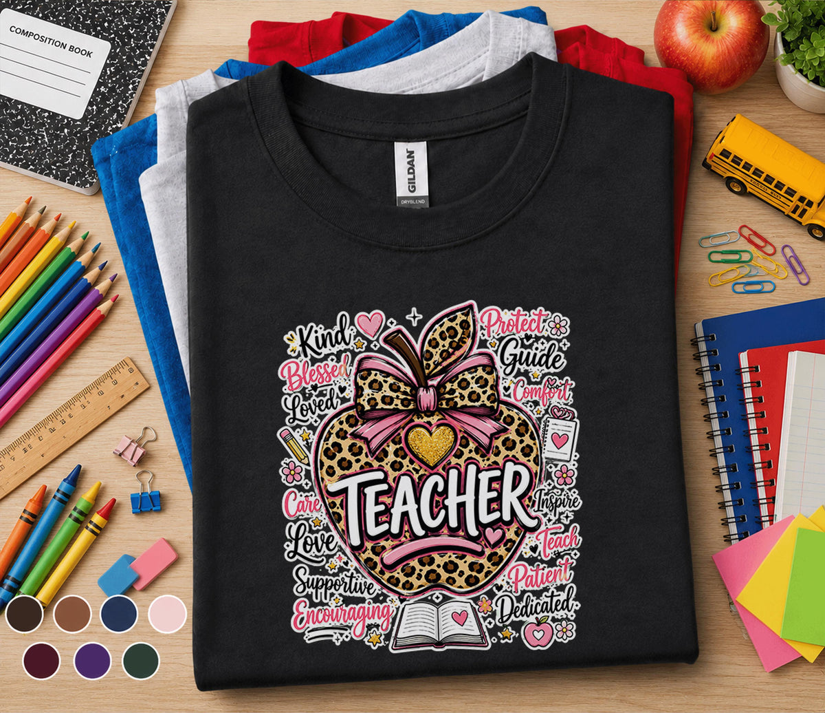 Teacher Apple Shirt, Back to School Teacher Tee