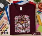Teacher Apple Shirt, Back to School Teacher Tee, Leopard Apple Teacher Gift Shirt, Cute Teacher Appreciation Shirt, Classroom Educator